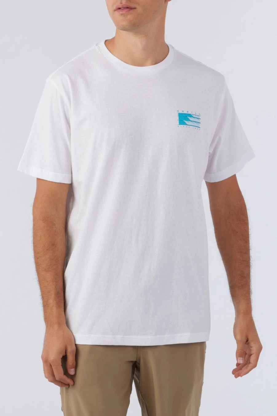 O'Neill Men's White Stacked Tee - Premium Cotton Crewneck T-Shirt