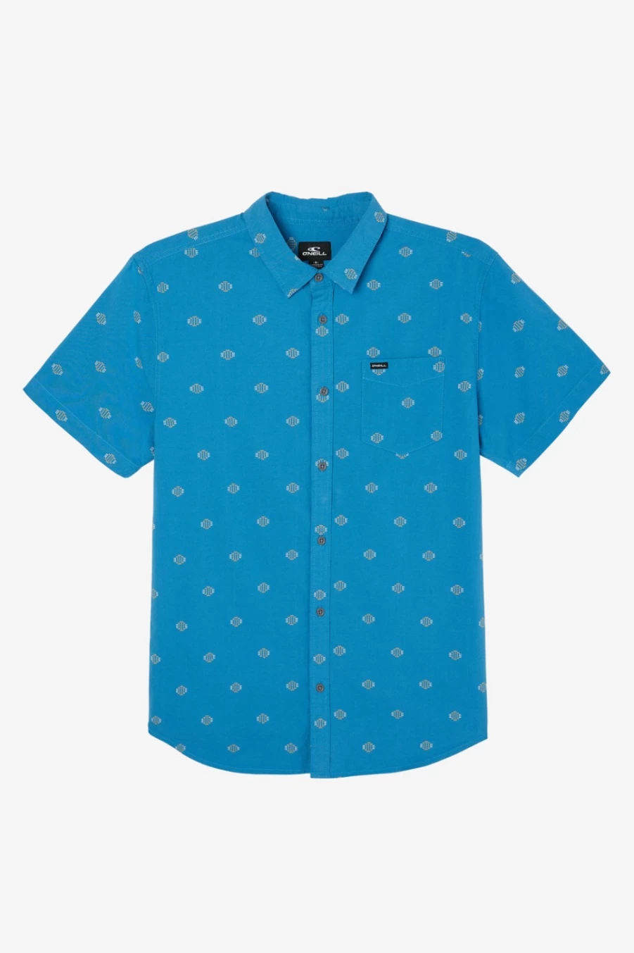 O'Neill Men's Quiver Stretch Dobby Shirt in Medium Blue - Comfort Fit Casual Wear