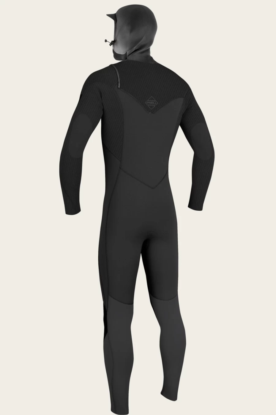 O'Neill Men's Hyperfreak 5.5/4mm Chest Zip Full Wetsuit with Hood - Black/Black