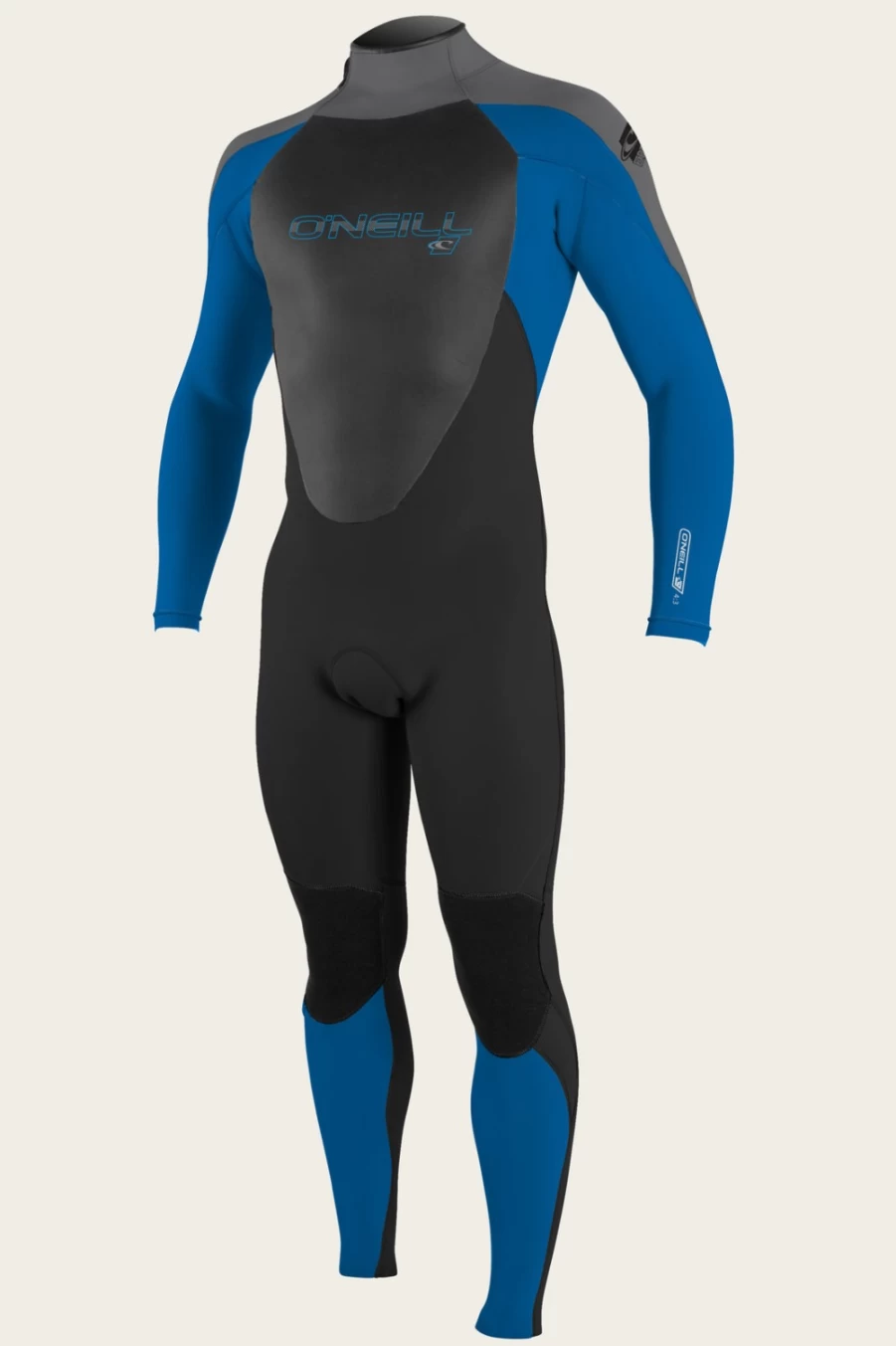 O'Neill Men's Epic 3/2mm Back Zip Full Wetsuit - Black/Ocean/Smoke