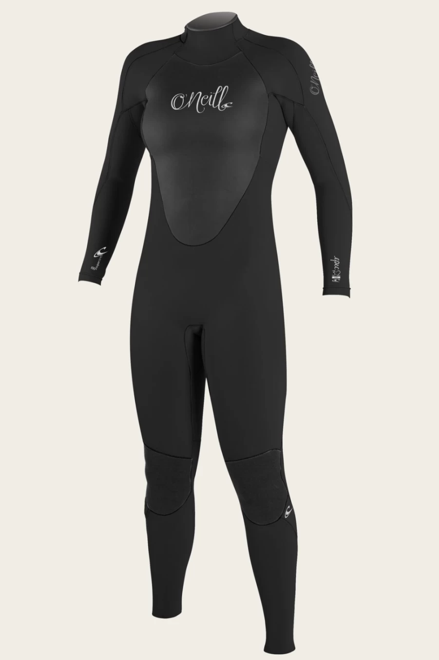 O'Neill Women's Epic 3/2mm Back Zip Full Wetsuit - Black/Black (Blk/Blk)
