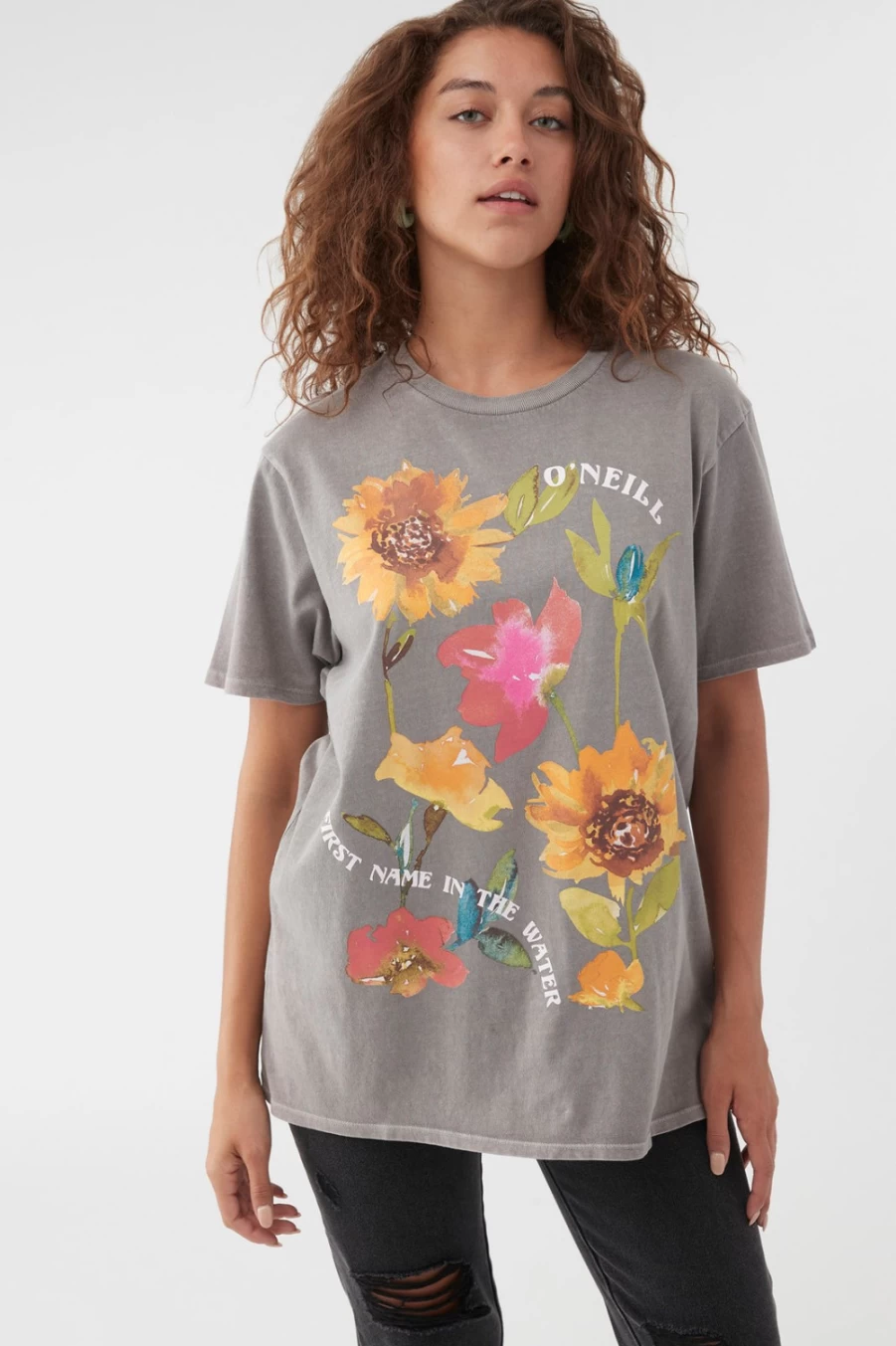 O'Neill Women's Smoked Pearl Wild Flower Graphic Tee