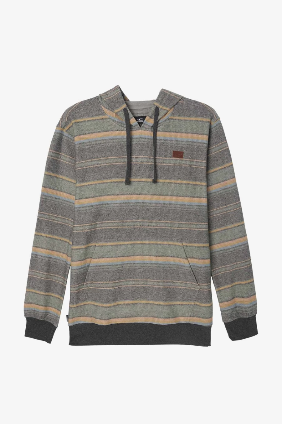O'Neill Men's Black Bavaro Striped Pullover Fleece Jacket