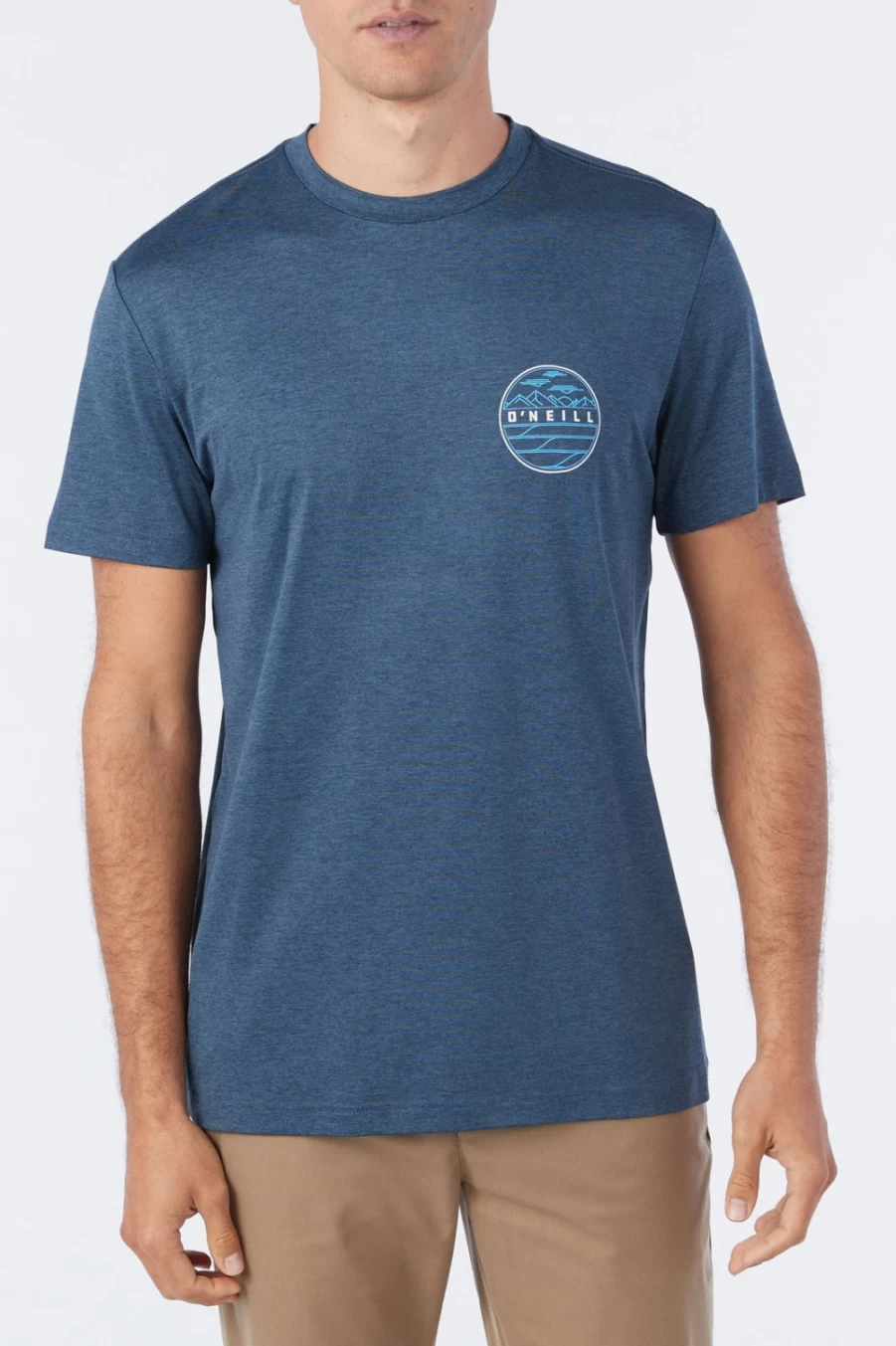 O'Neill Men's TRVLR UPF Tee - Heather Navy Sun Protection T-Shirt