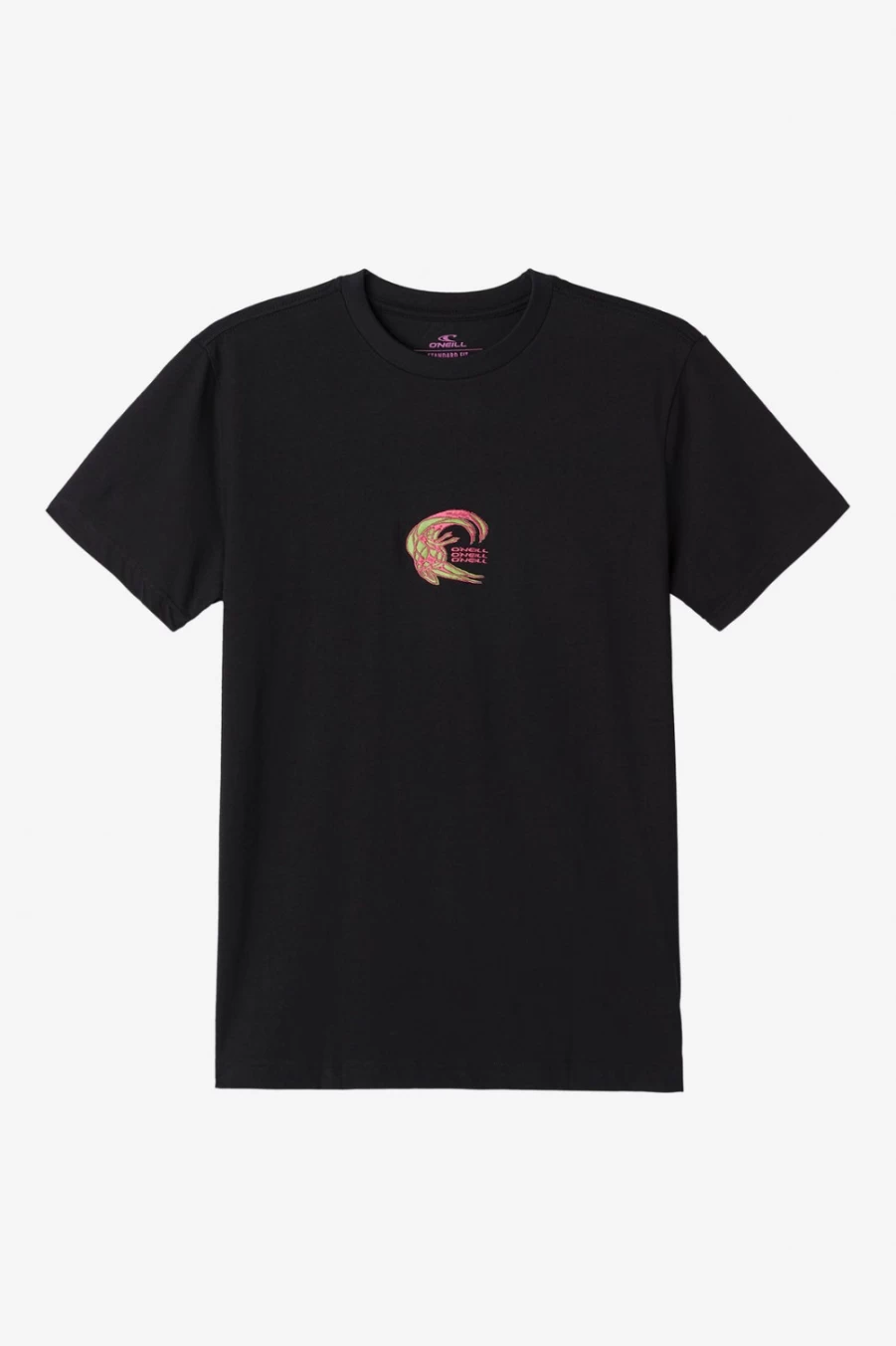 O'Neill Men's Black Crane Embroidery Tee - Embroidered Graphic T-Shirt