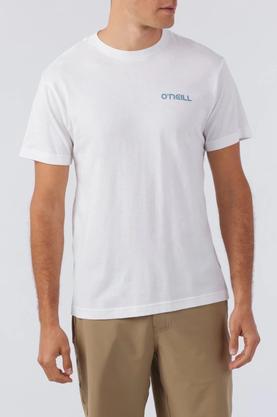 O'Neill Men's White Crested Tee - Premium Cotton T-Shirt for Men