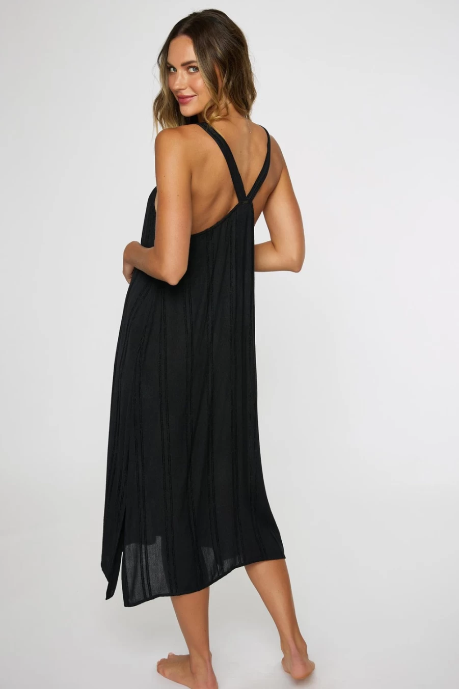 O'Neill Women's Black Saltwater Solids Miranda Dress Cover-Up