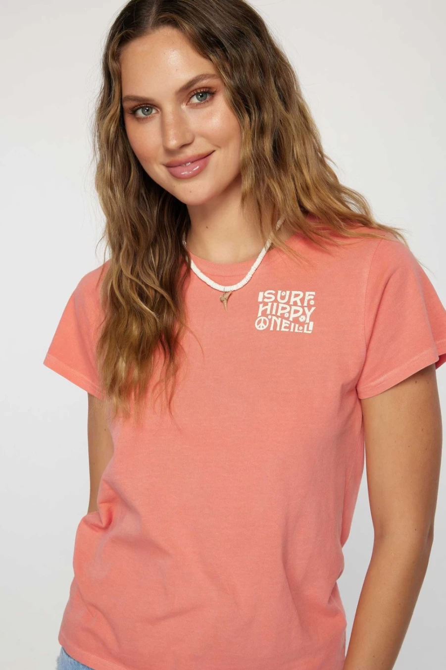 O'Neill Women's Trippy Hippy Tee in Porcelainrose - Vintage Inspired Hippie T-Shirt
