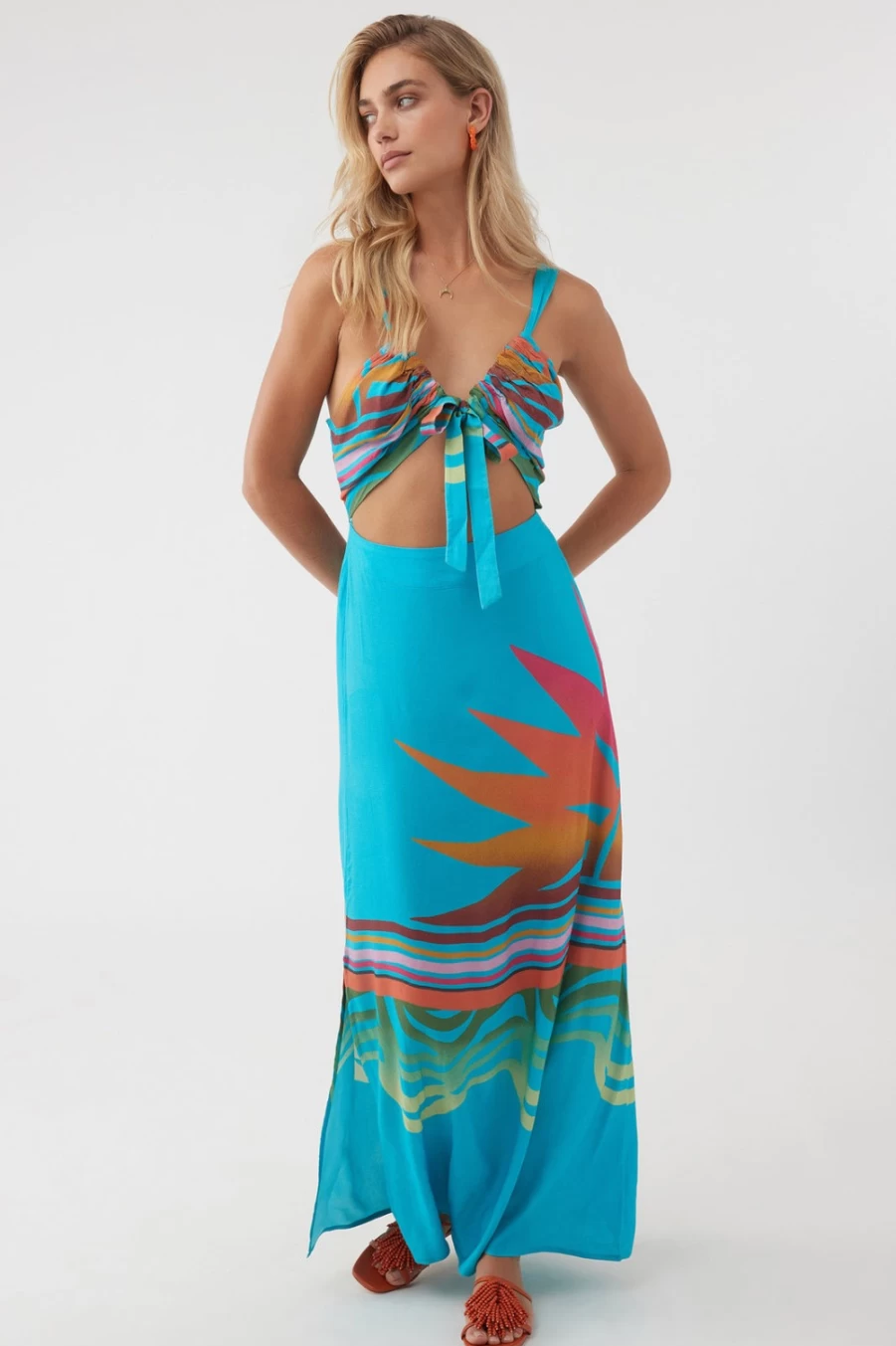O'Neill Women's Aquamarine Salma Maxi Dress - Elegant Beachwear & Summer Fashion