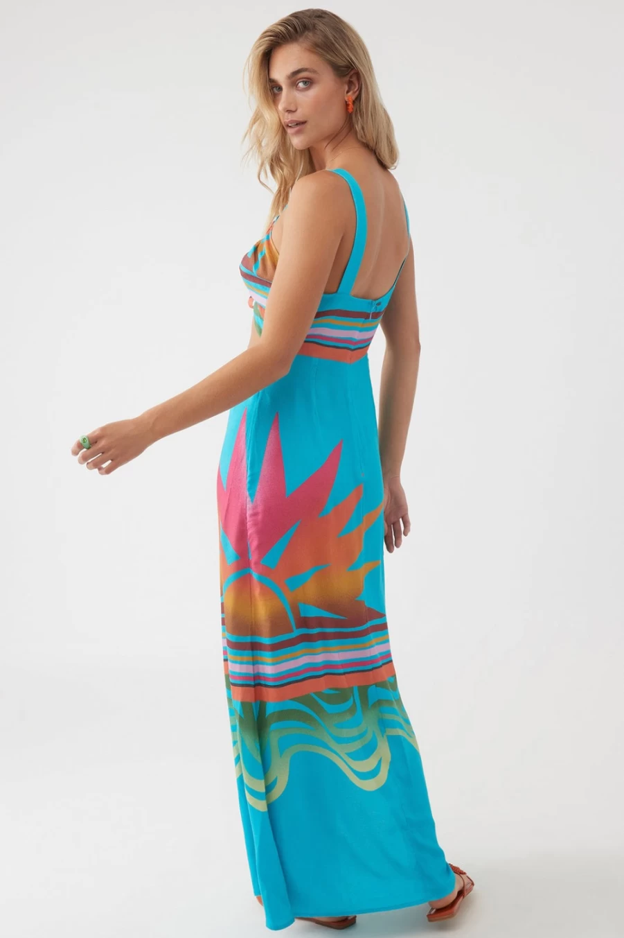 O'Neill Women's Aquamarine Salma Maxi Dress - Elegant Beachwear & Summer Fashion