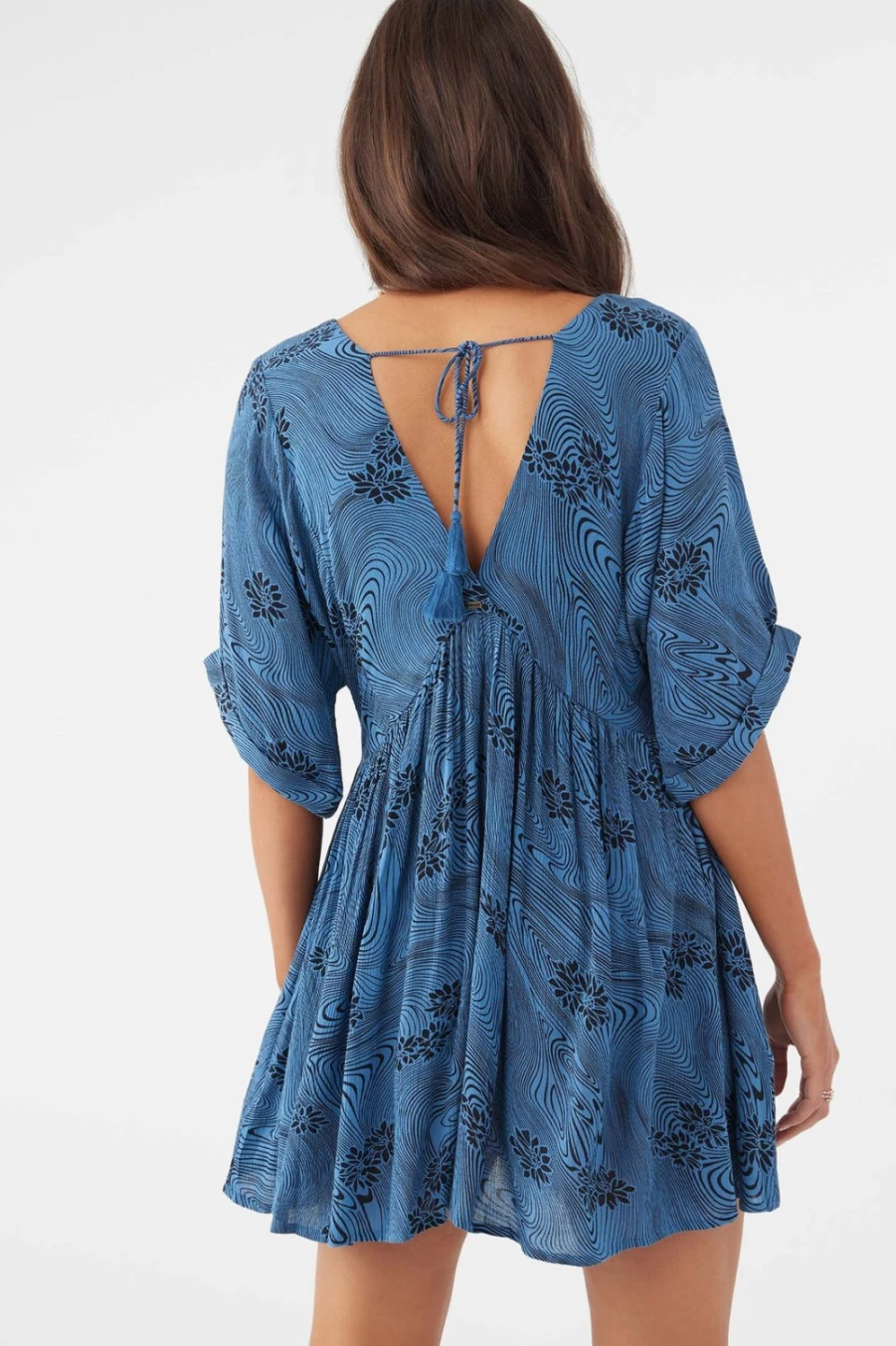 O'Neill Women's Classic Blue Rosemary Floral Print Dress