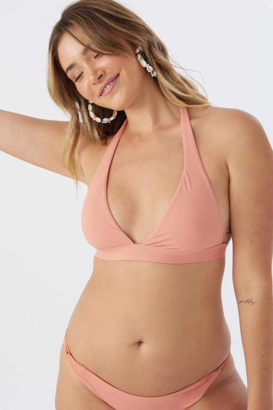 O'Neill Women's Clay Saltwater Solids Cocoa Halter Top Swimsuit