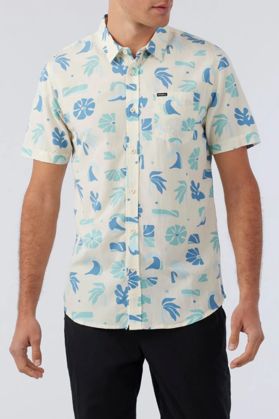 O'Neill Men's Eco Modern Shirt in Cream - Oasis SS Style