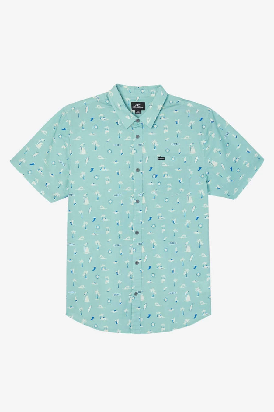O'Neill Men's Quiver Stretch Modern Shirt in Aquawash - Comfortable & Stylish Casual Wear
