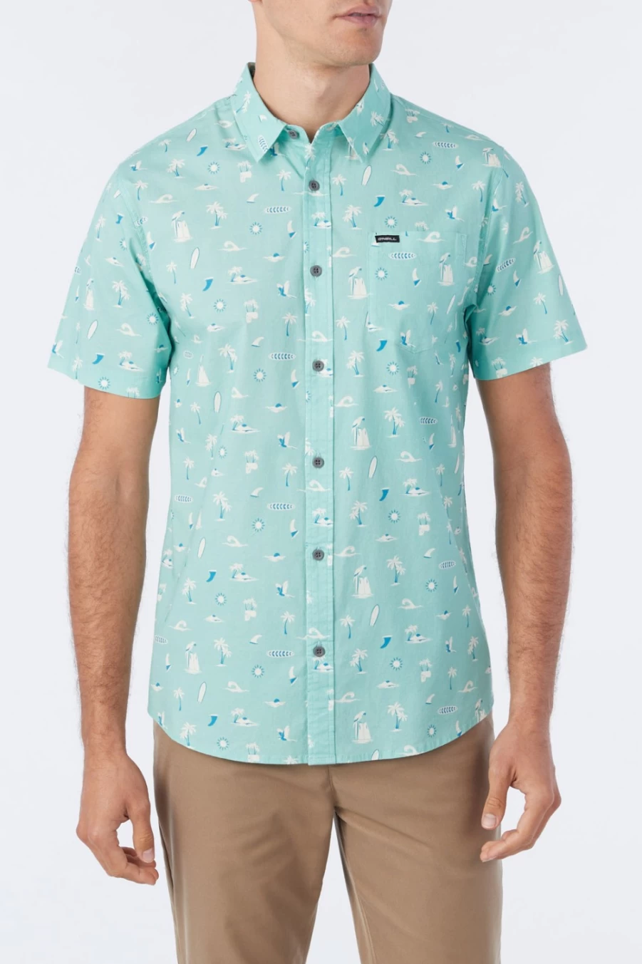 O'Neill Men's Quiver Stretch Modern Shirt in Aquawash - Comfortable & Stylish Casual Wear