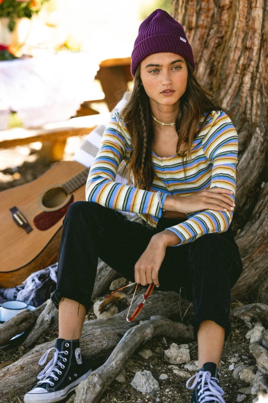 O'Neill Women's Multicolored Raissa Stripe Cardigan Top