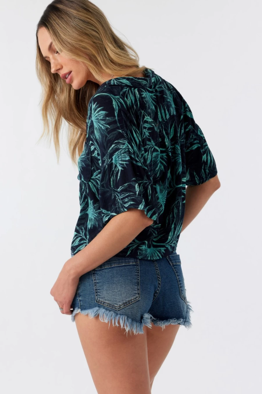 O'Neill Women's Ophelia Camp Shirt in Nightsky - Stylish Casual Button-Up Top