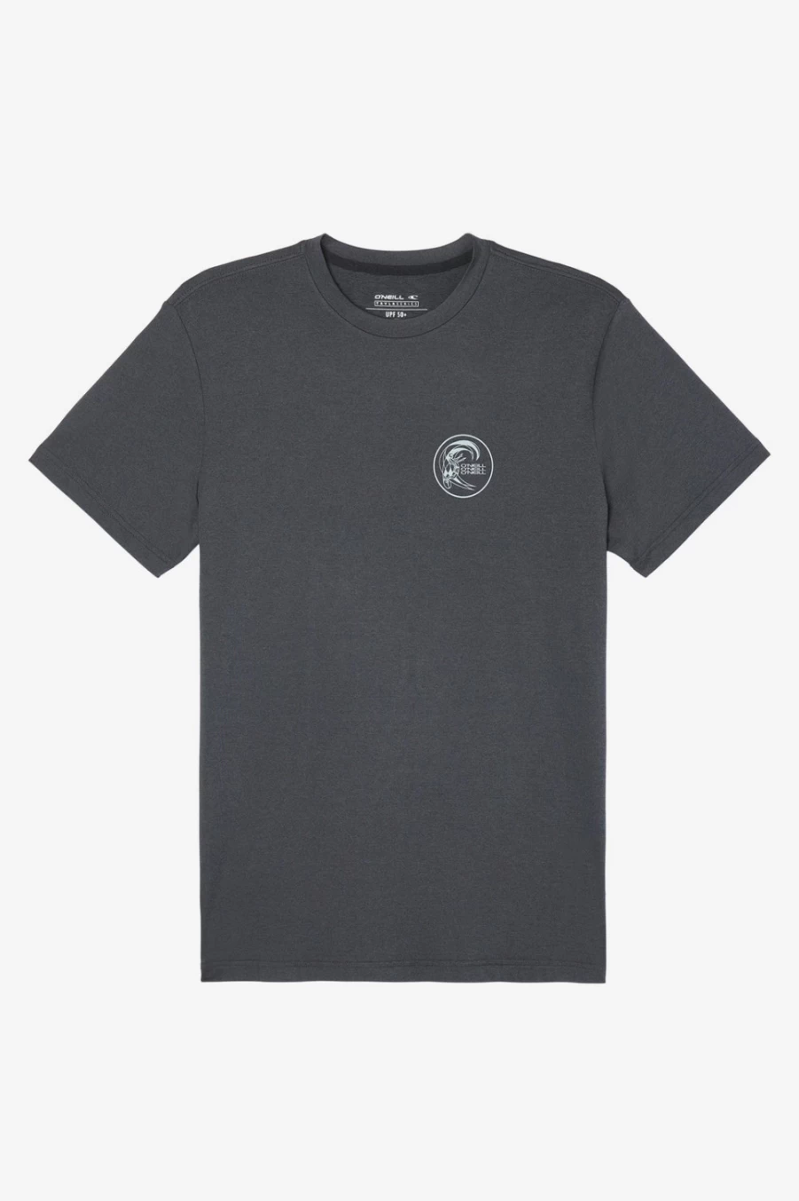 O'Neill Men's TRVLR UPF Staple Tee Shirt in Heatherblack - Sun Protection Comfort Fit