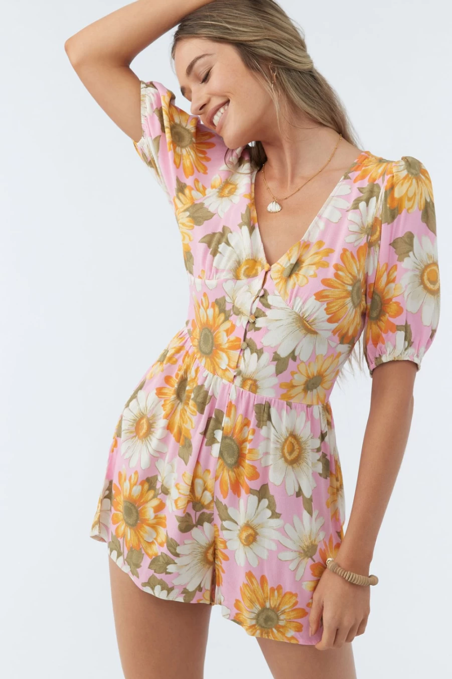 O'Neill Women's Pink Georgina Romper - Stylish Casual Jumpsuit for Women