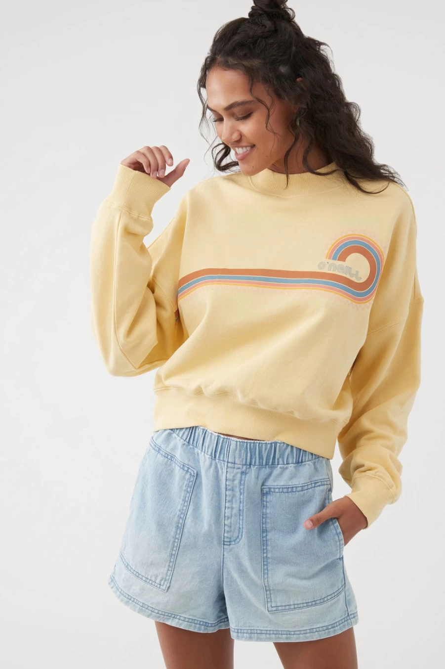 O'Neill Women's Straw Moment Crop Pullover Sweatshirt