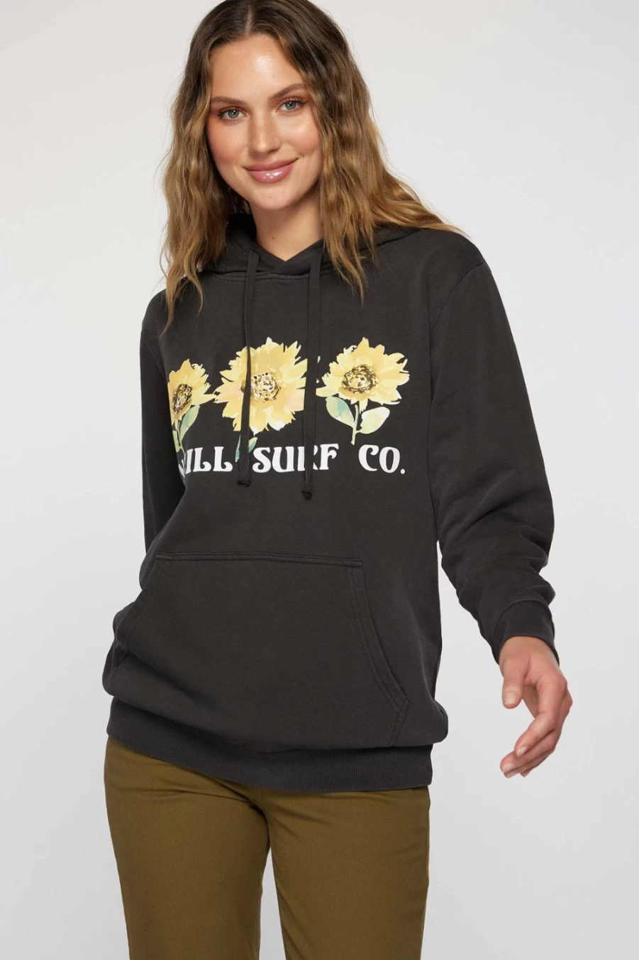 O'Neill Women's Washed Black Forever Oversized Hooded Fleece Pullover