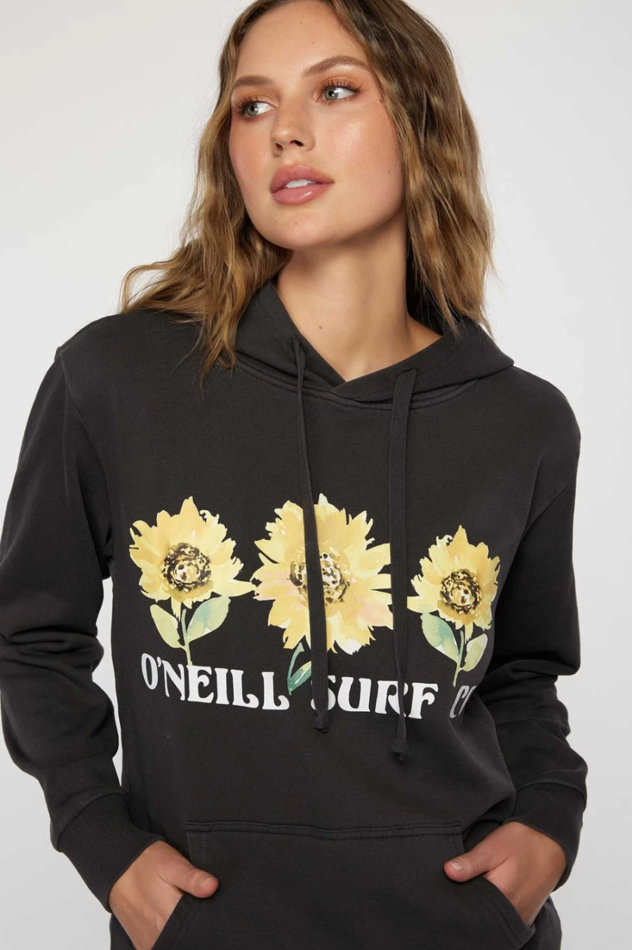 O'Neill Women's Washed Black Forever Oversized Hooded Fleece Pullover