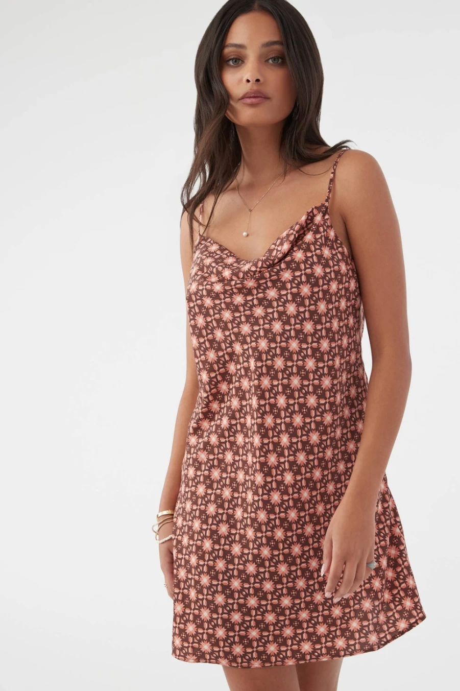 O'Neill Women's Canyonclay Judith Geo Satin Dress