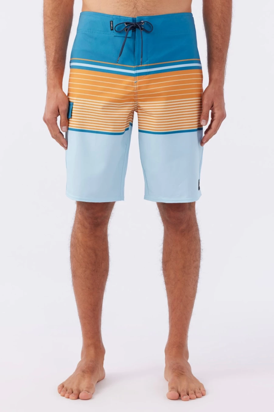 O'Neill Men's Bayblue Stripe 21" Boardshorts - Lennox Style Swim Trunks