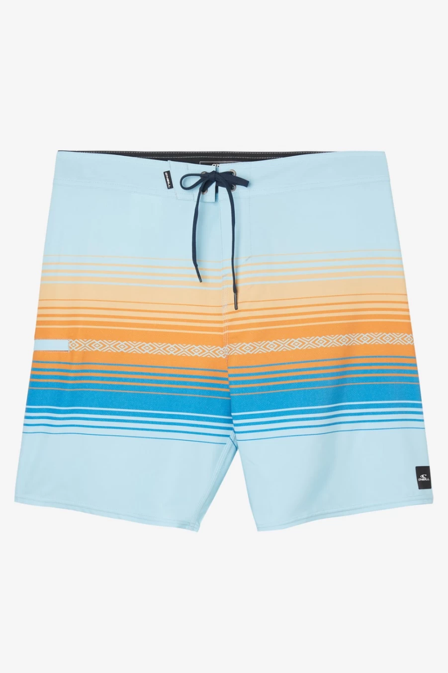 O'Neill Men's Hyperfreak Heat Stripe Line 19" Boardshorts - Sky Blue Surf Swim Trunks