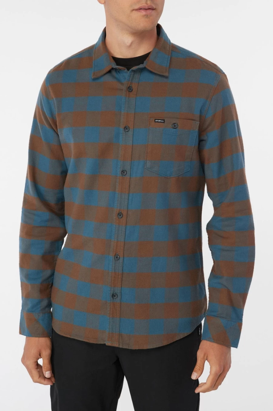 O'Neill Men's Blue Buffalo Stretch Flannel Shirt