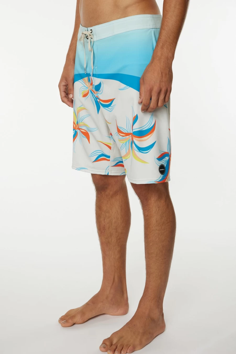 O'Neill Men's Hyperfreak 20" Boardshorts in Cream - Quick-Dry Swim Trunks for Surfing & Beach