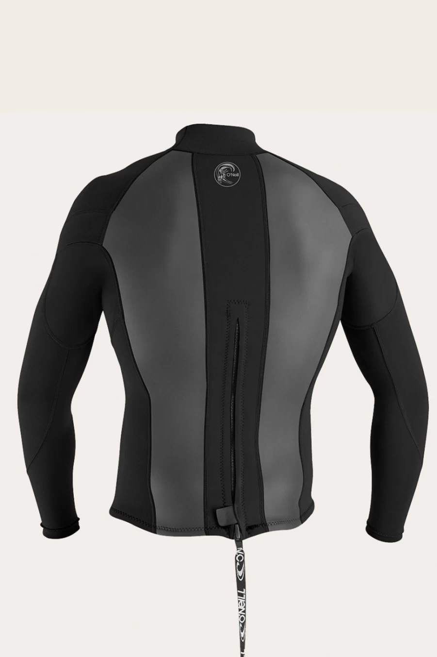 O'Neill Men's 2mm/1mm Back Zip Wetsuit Jacket - Black (Blk/Blk/Blk)