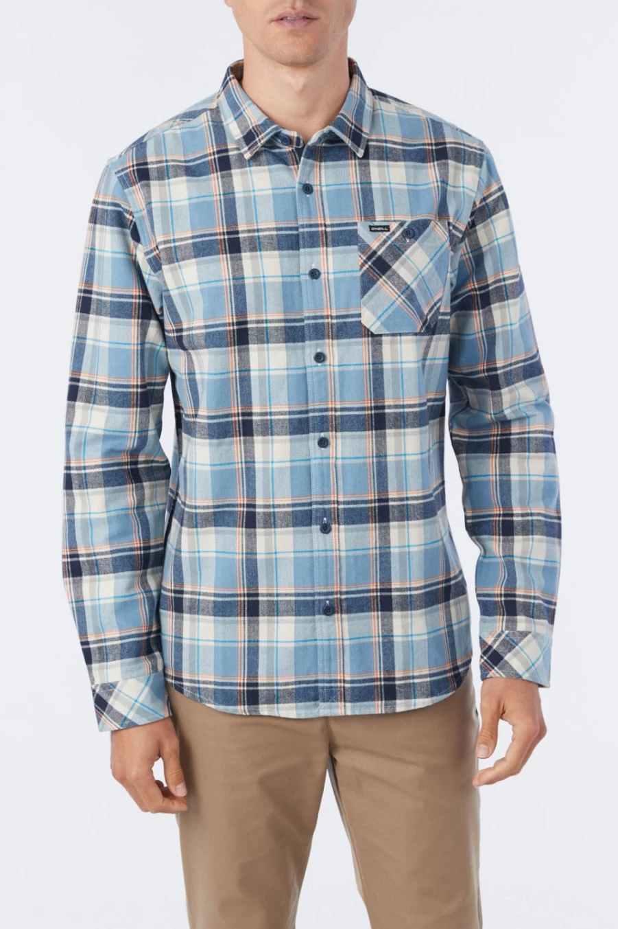 O'Neill Men's Winslow Plaid Flannel Shirt in Blueshadow - Classic Comfort & Style