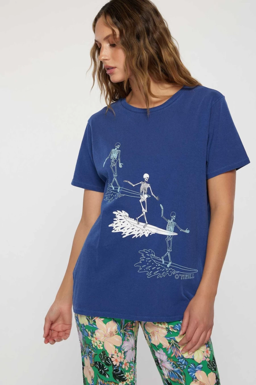 O'Neill Women's Twilight Blue Party Wave Tee - Casual Surf Style T-Shirt