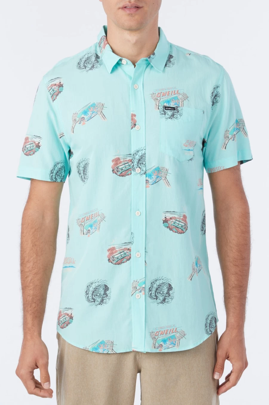 O'Neill Men's Turquoise Eco Modern Artist Oasis Shirt