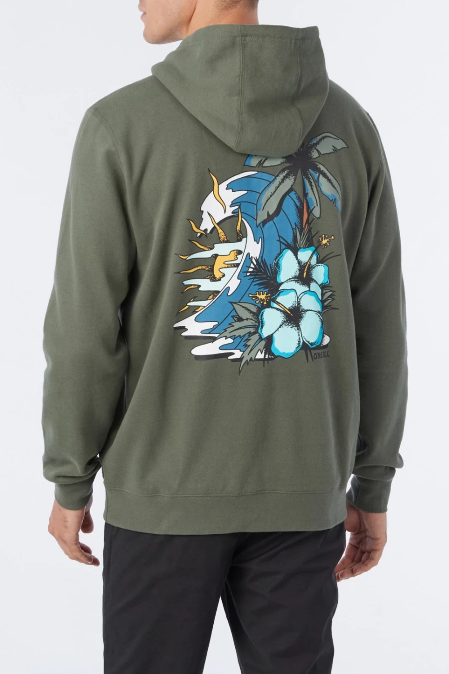 O'Neill Men's Dark Olive Pullover Fleece - Fifty Two Scenic Design