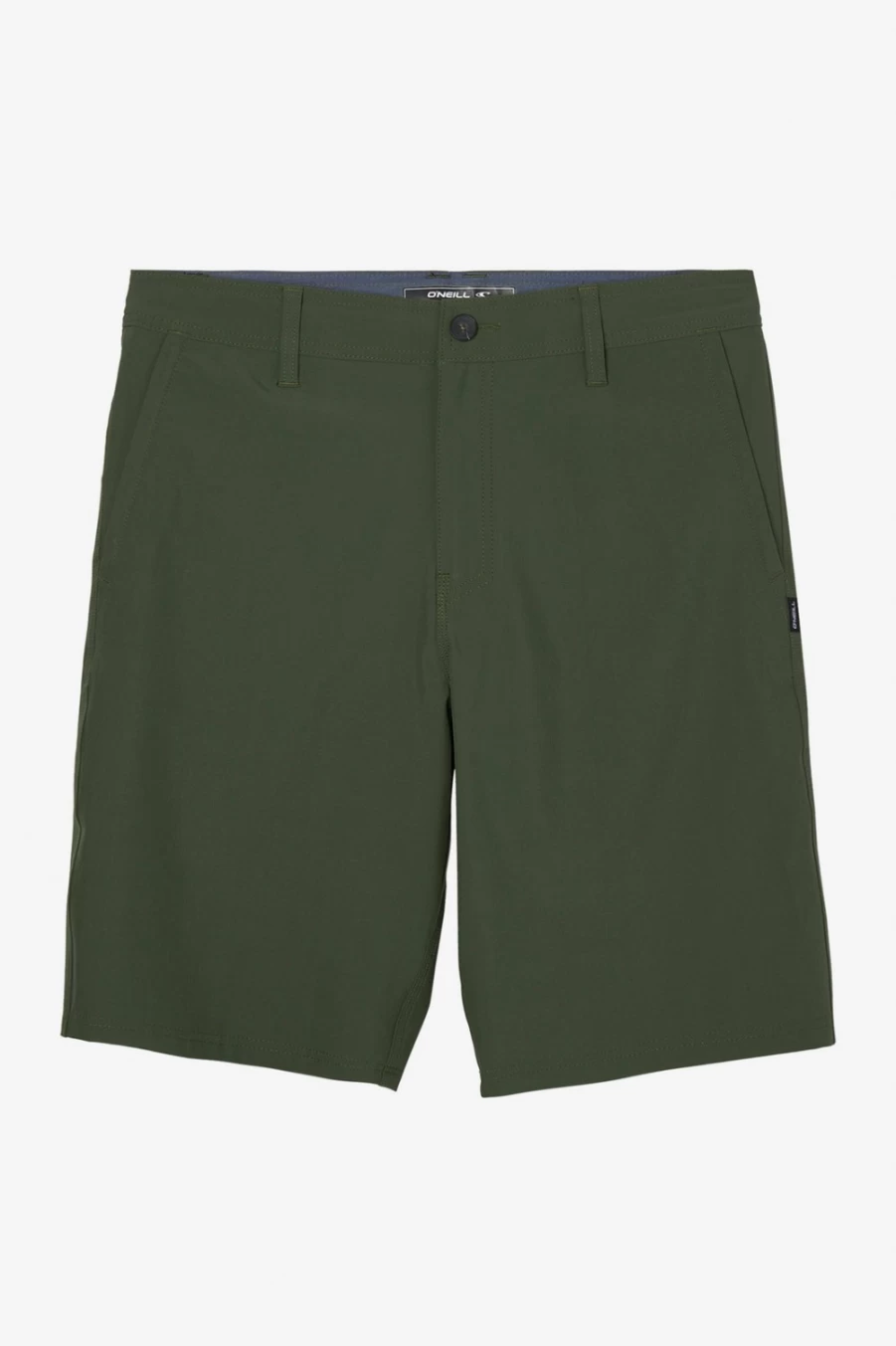 O'Neill Men's Reserve Solid 21" Hybrid Shorts in Dark Olive - Quick-Dry Athletic Shorts