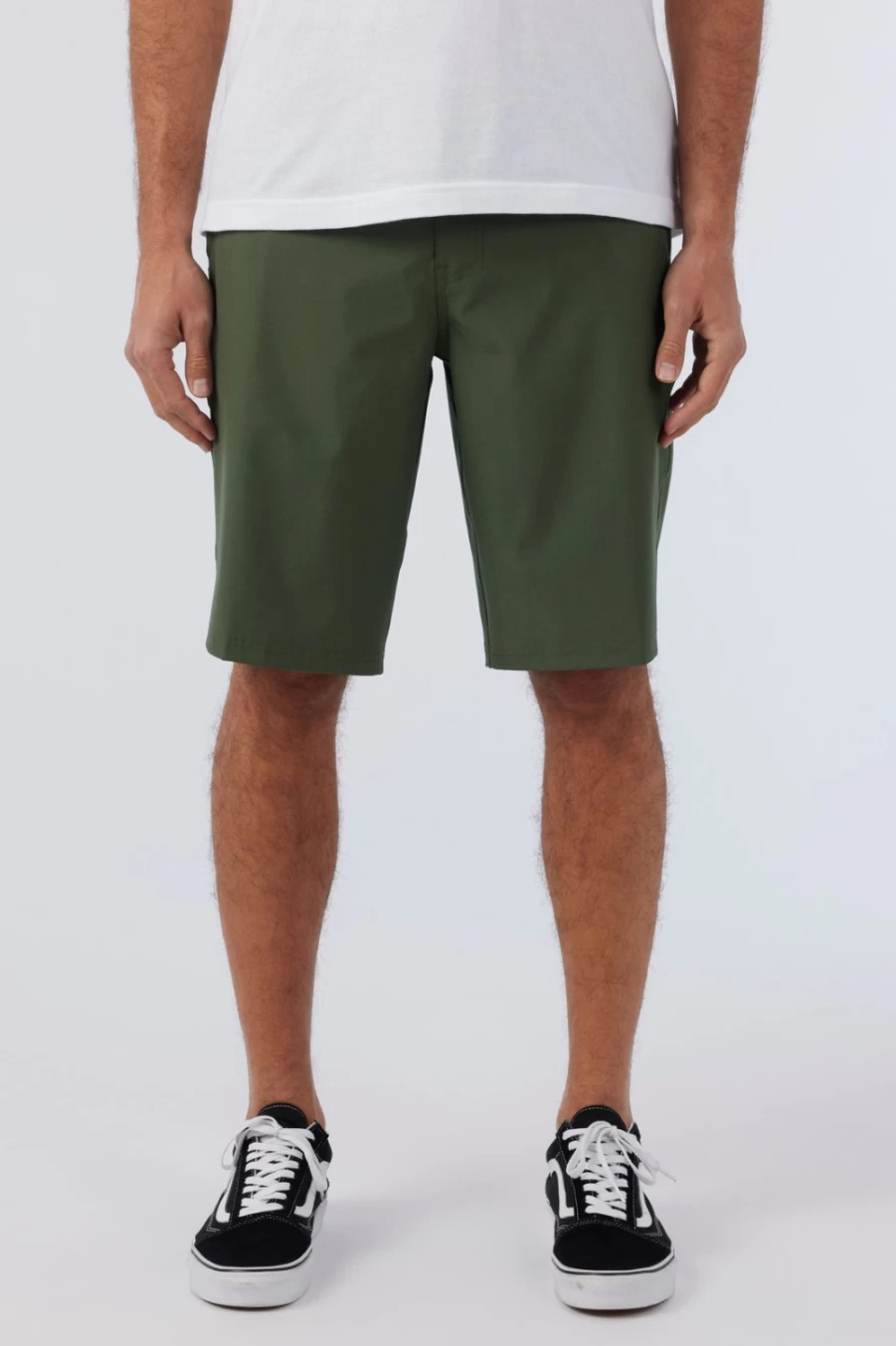 O'Neill Men's Reserve Solid 21" Hybrid Shorts in Dark Olive - Quick-Dry Athletic Shorts