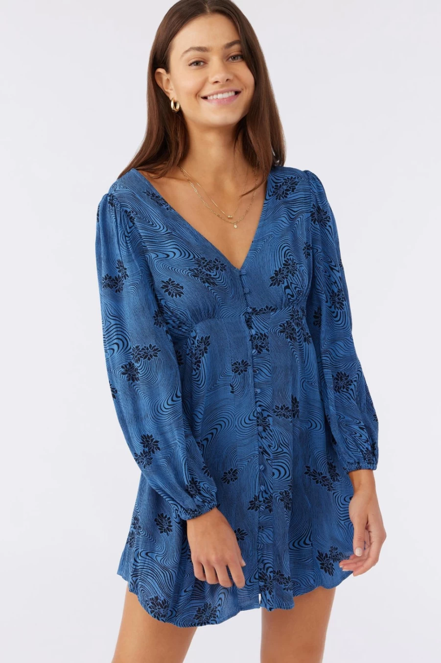 O'Neill Women's Marylou Dress in Classic Blue | Casual & Comfortable Style
