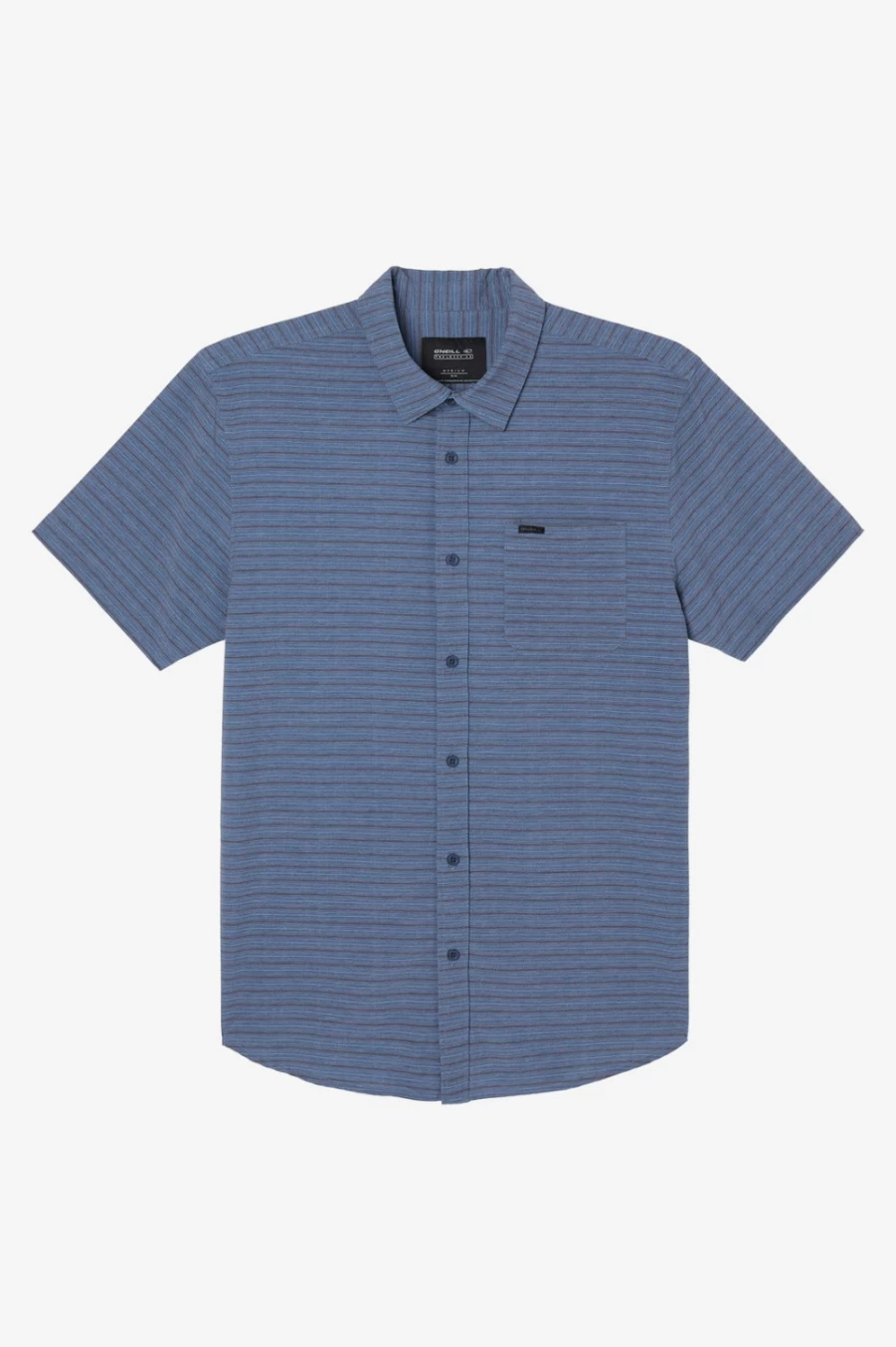 O'Neill Men's Navy TRVLR UPF Traverse Stripe Shirt - Sun Protection Long Sleeve Travel Top