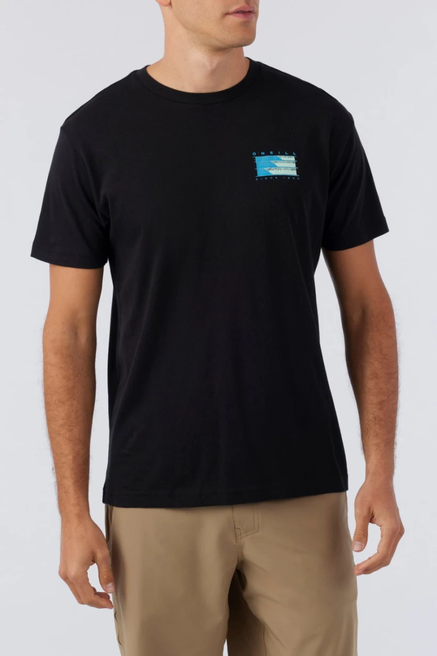 O'Neill Men's Black Stacked Tee - Premium Cotton T-Shirt for Men
