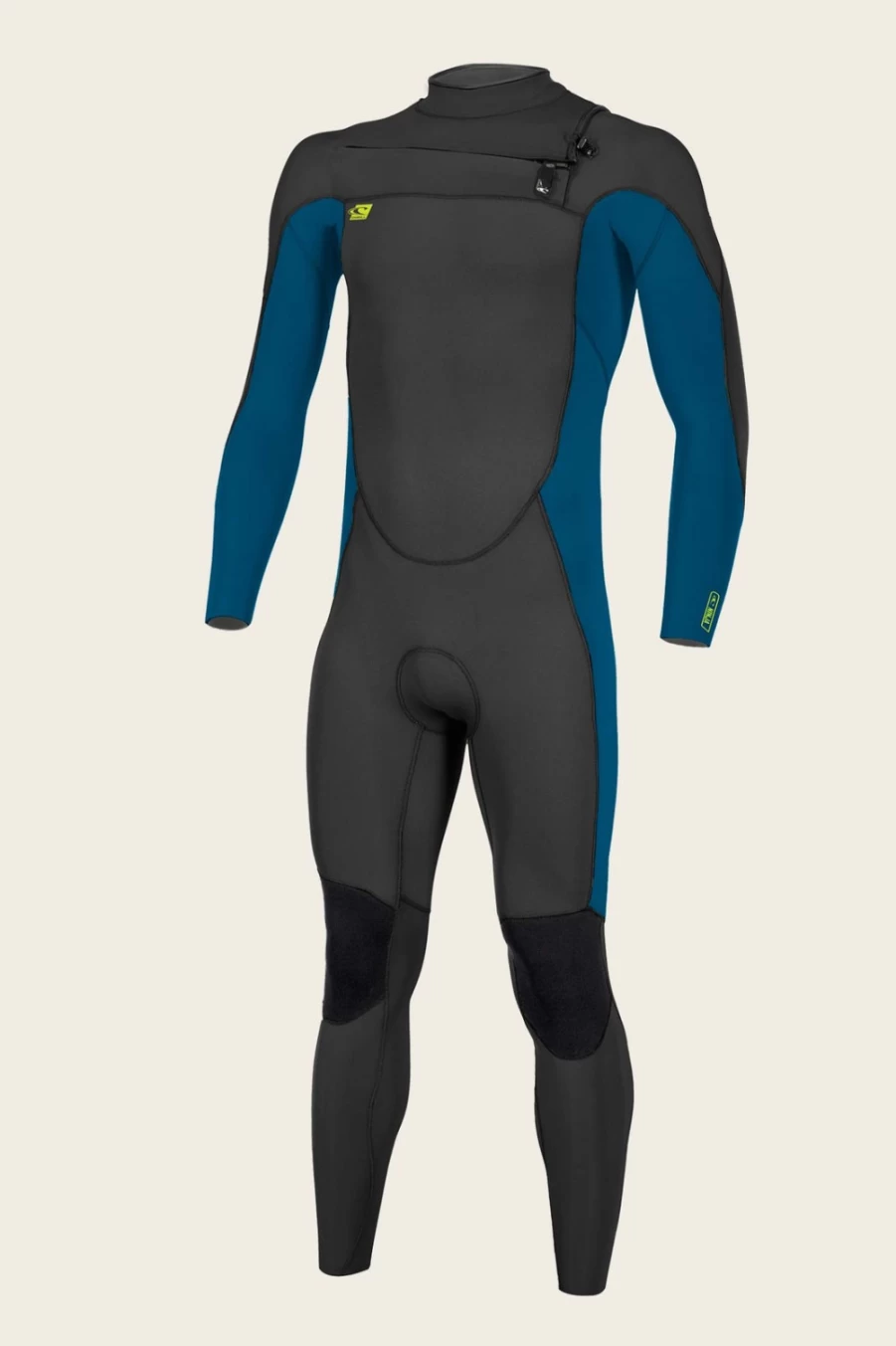 O'Neill Men's Youth Ninja 4/3mm Chest Zip Full Wetsuit - Black/Blue/Glow