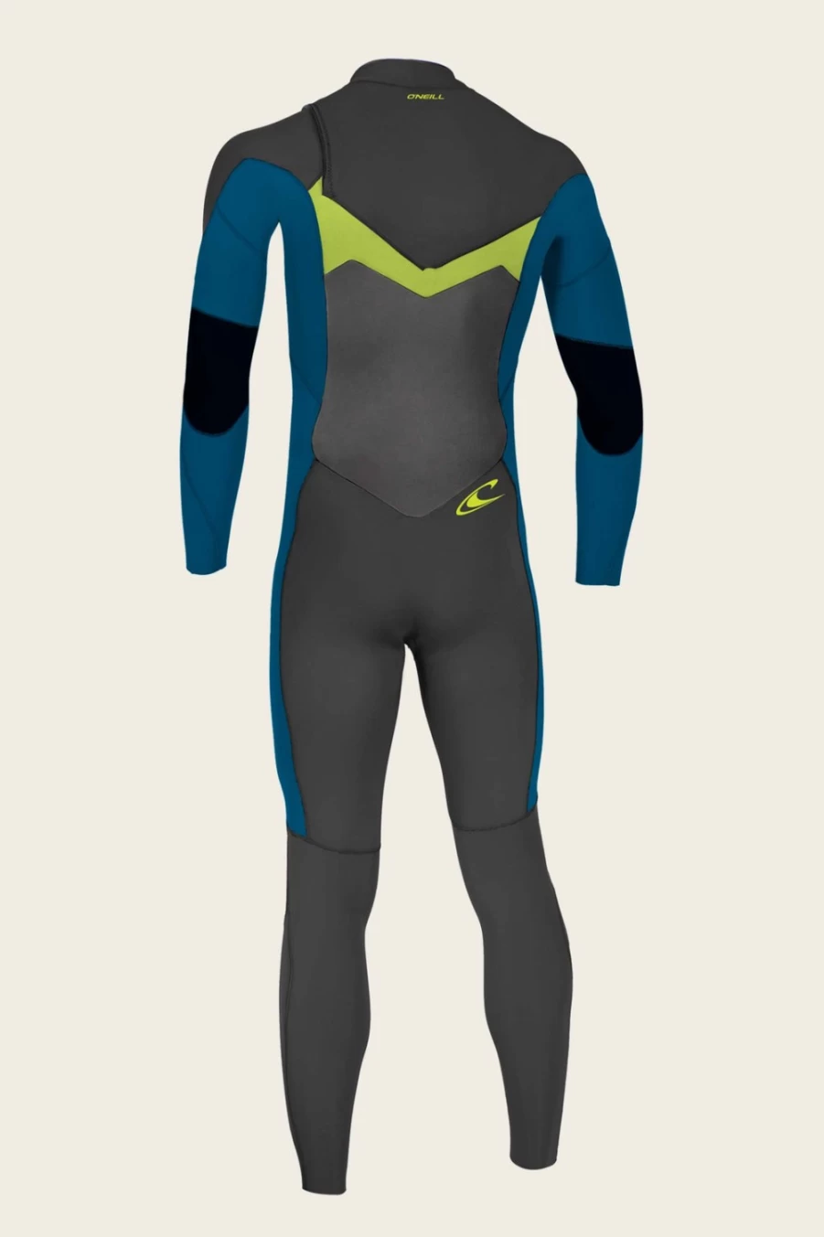 O'Neill Men's Youth Ninja 4/3mm Chest Zip Full Wetsuit - Black/Blue/Glow