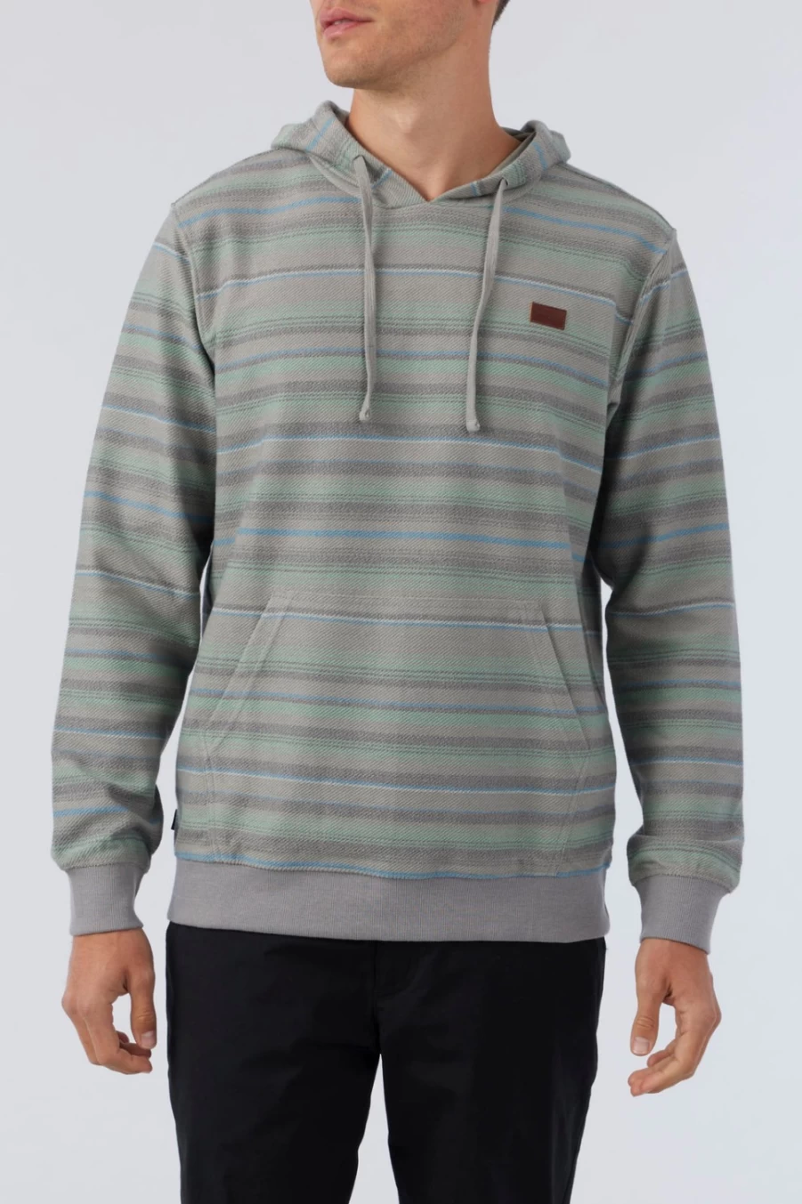 O'Neill Men's Light Grey Bavaro Stripe Pullover Sweater