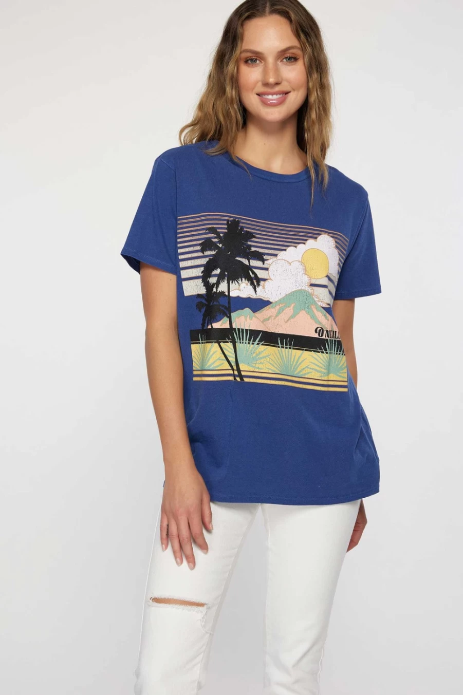O'Neill Women's Tropics Tee T-Shirt in Twilight Blue | Casual Comfort Fit