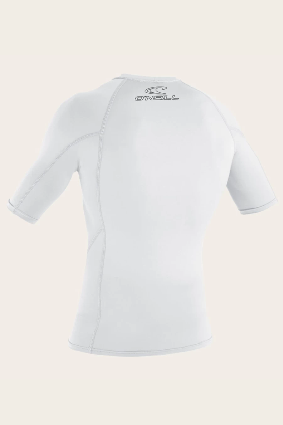O'Neill Men's Basic Skins 50+ S/S White Rash Guard - UPF Sun Protection Swim Shirt