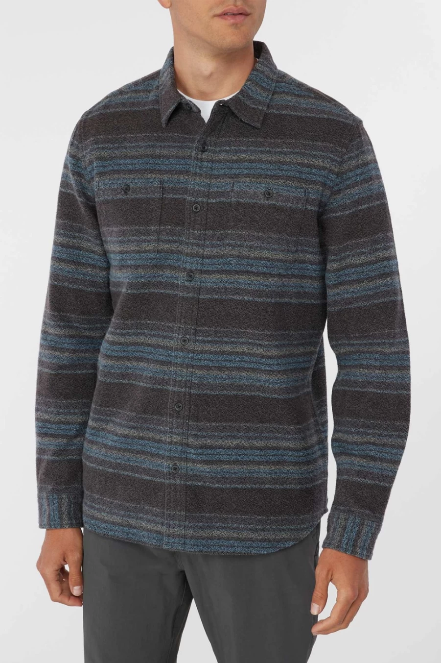 O'Neill Men's Graphite Belmont Flannel Shirt - Classic Plaid Button-Up for Men