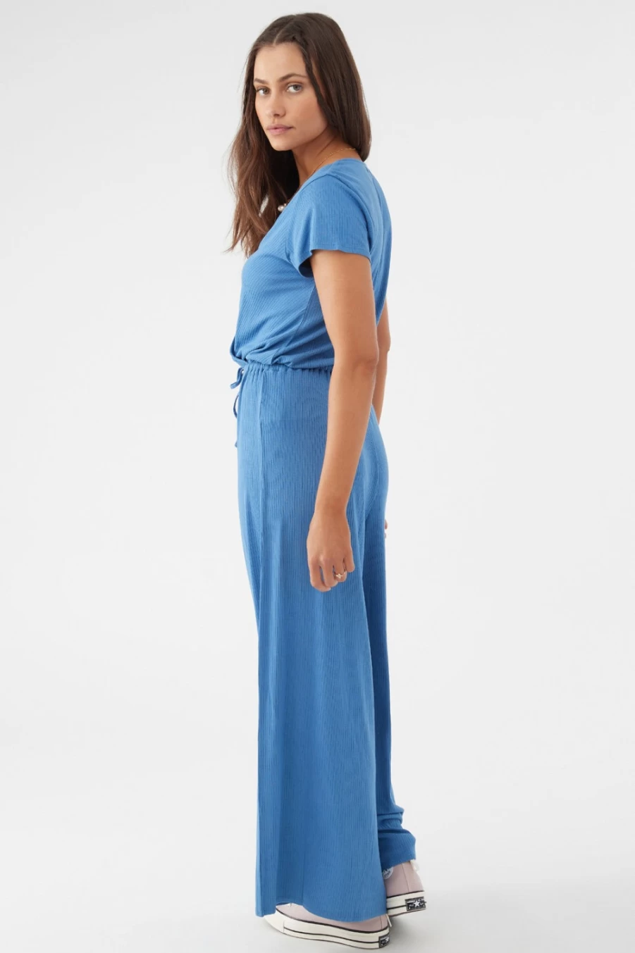 O'Neill Women's Classic Blue Robbie Rib Knit Jumpsuit - Comfortable Stylish One-Piece Outfit