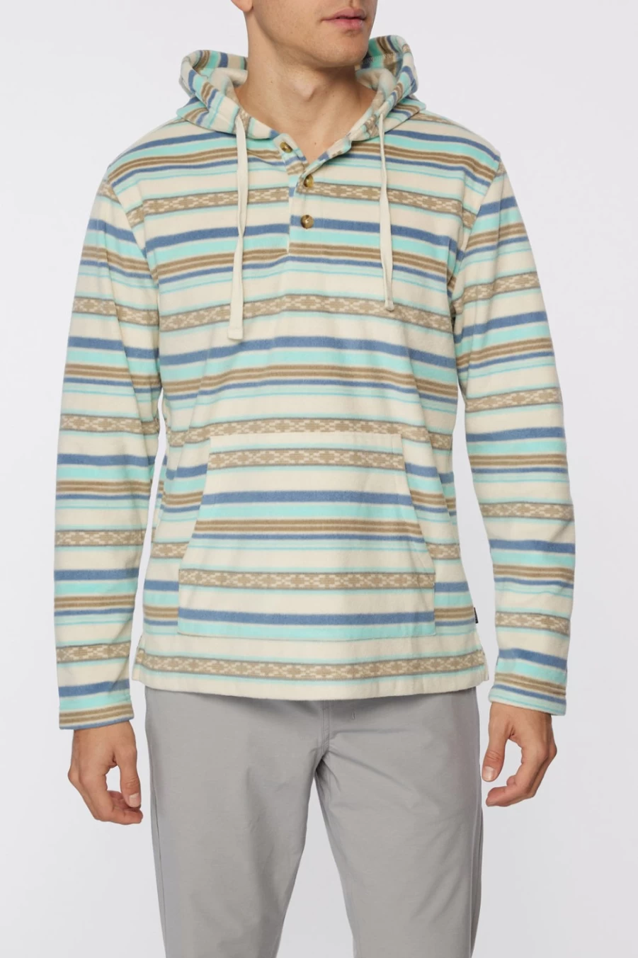 O'Neill Men's Cream Superfleece Poncho - Newman Style Winter Outerwear