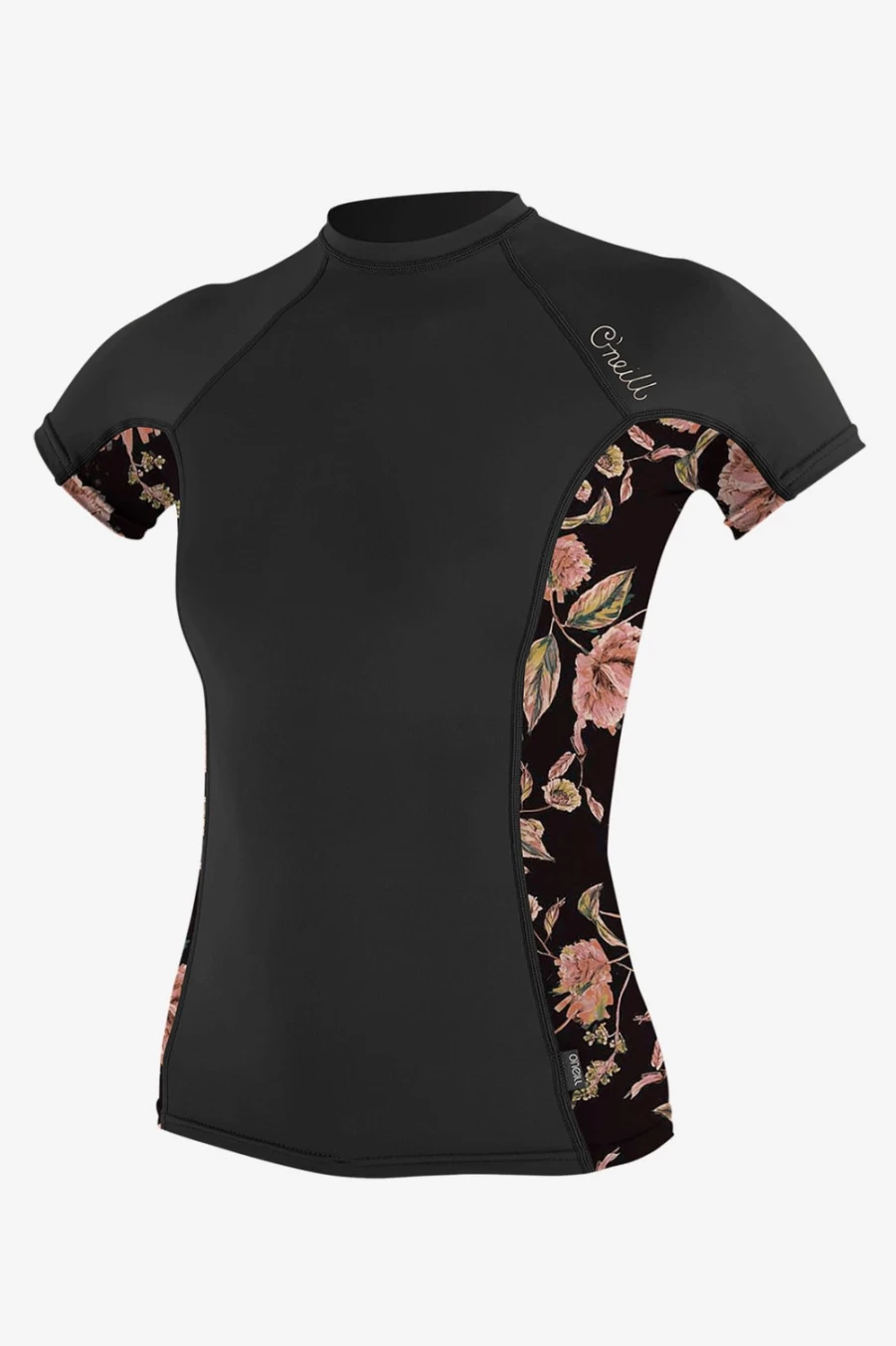 O'Neill Women's Short Sleeve Rash Guard with Side Print - UPF Sun Protection Swim Shirt